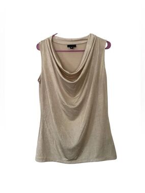 Worthington Gold Draped Cowl Neck Tank Top | XLarge